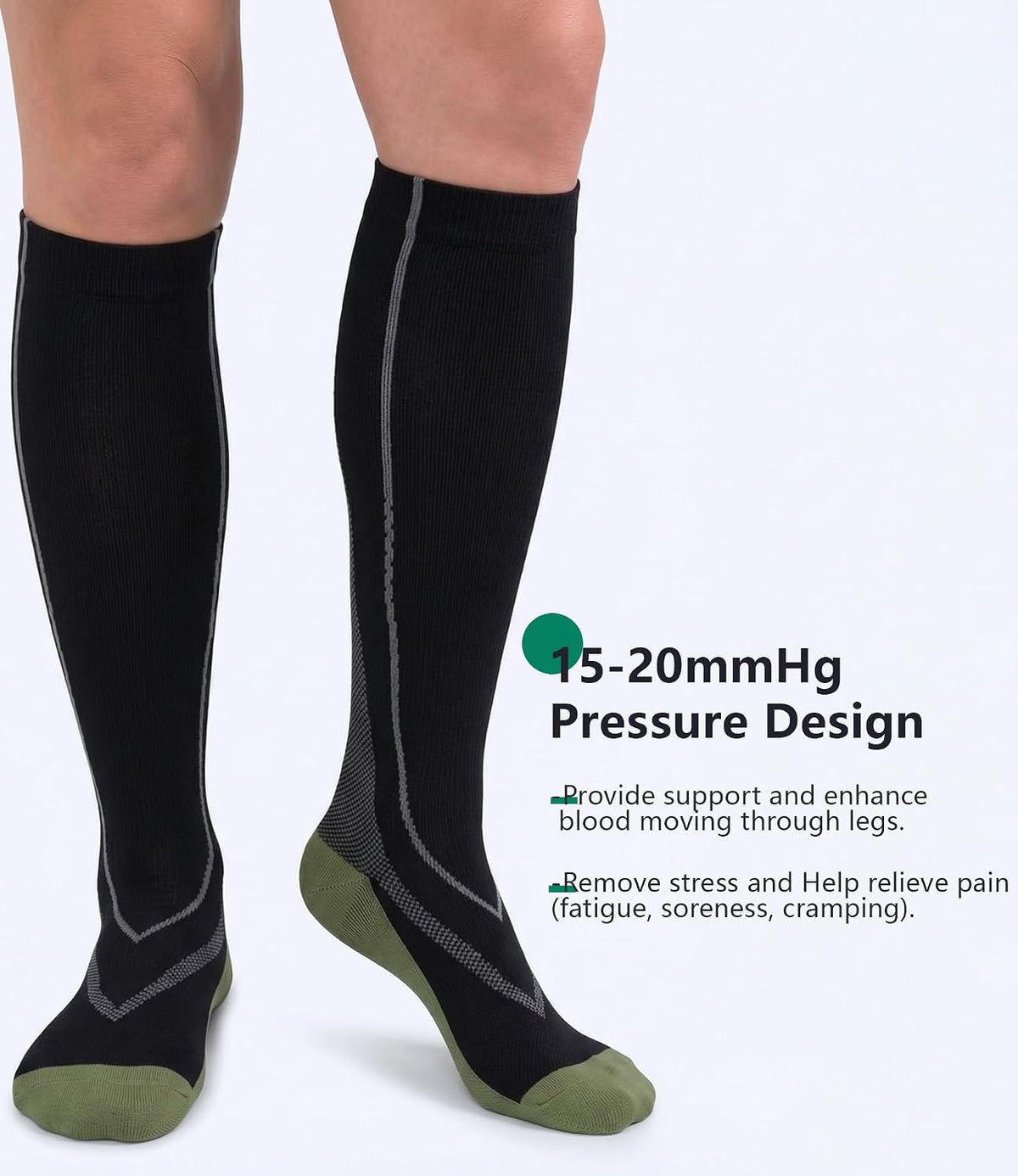 FuelMeFoot 3 Pack Copper Compression Socks - Compression Socks Women & Men Circulation - Best for Medical,Running,Athletic