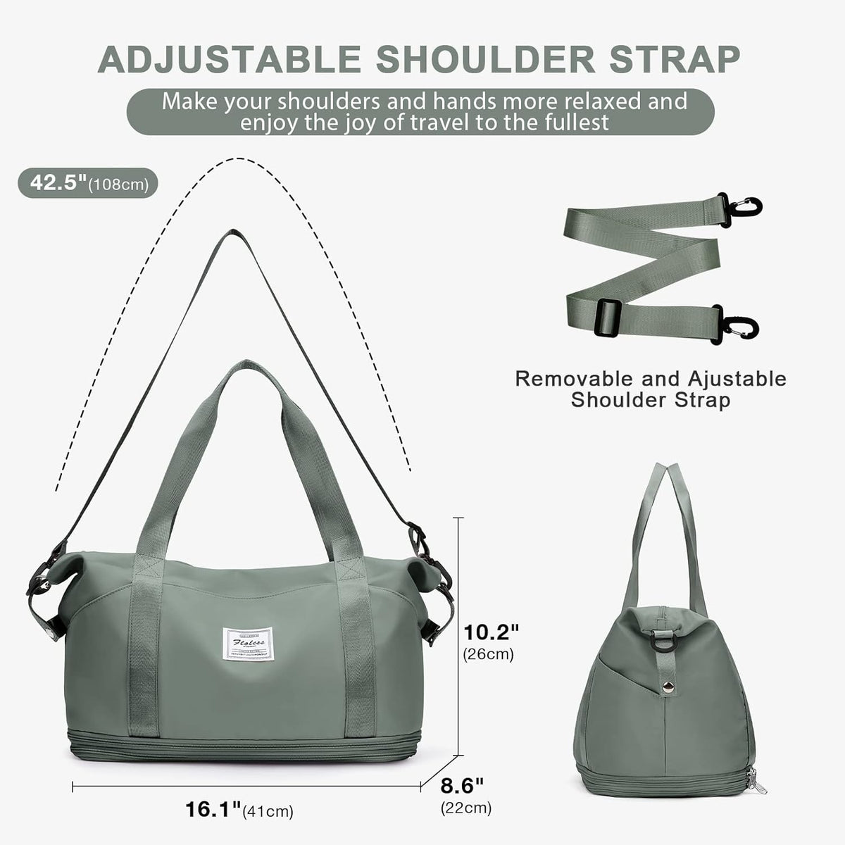 Travel Duffel Bag, Sports Tote Gym Bag, Shoulder Weekender Overnight Bag for Women - Colors A