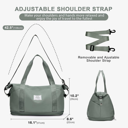 Travel Duffel Bag, Sports Tote Gym Bag, Shoulder Weekender Overnight Bag for Women - Colors A