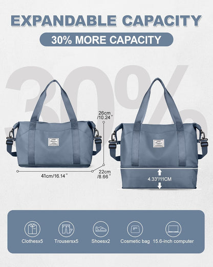 Travel Duffel Bag, Sports Tote Gym Bag, Shoulder Weekender Overnight Bag for Women - Colors B