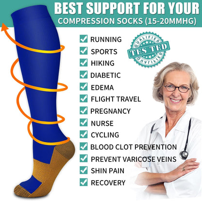 Laite Hebe 3 Pack Medical Compression Sock-Compression Sock For Women and Men Circulation -Best for Running,Nursing,Athletic Sports