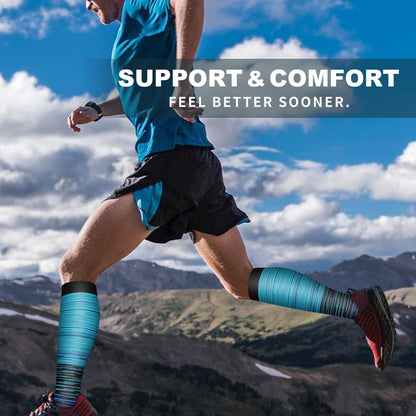 6 Pack Copper Compression Socks for Women and Men Circulation-Best Support for Medical,Running,Nursing,Athletic - Colors B