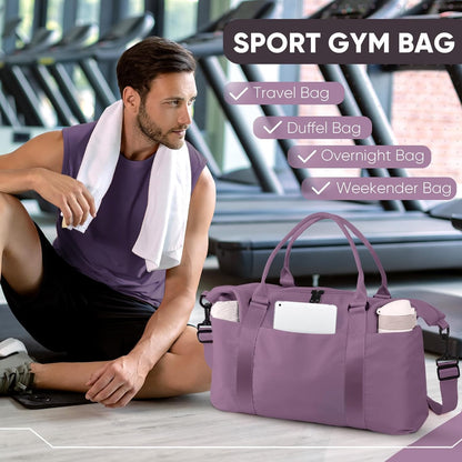 Travel Duffle Bag, Weekender Travel Bag Men Small Gym Bag for Women, Hospital Bag for Labor and Delivery, Overnight Bag Luggage Bag with Trolley Sleeve, Airplane Travel Essentials for Flying(Black)