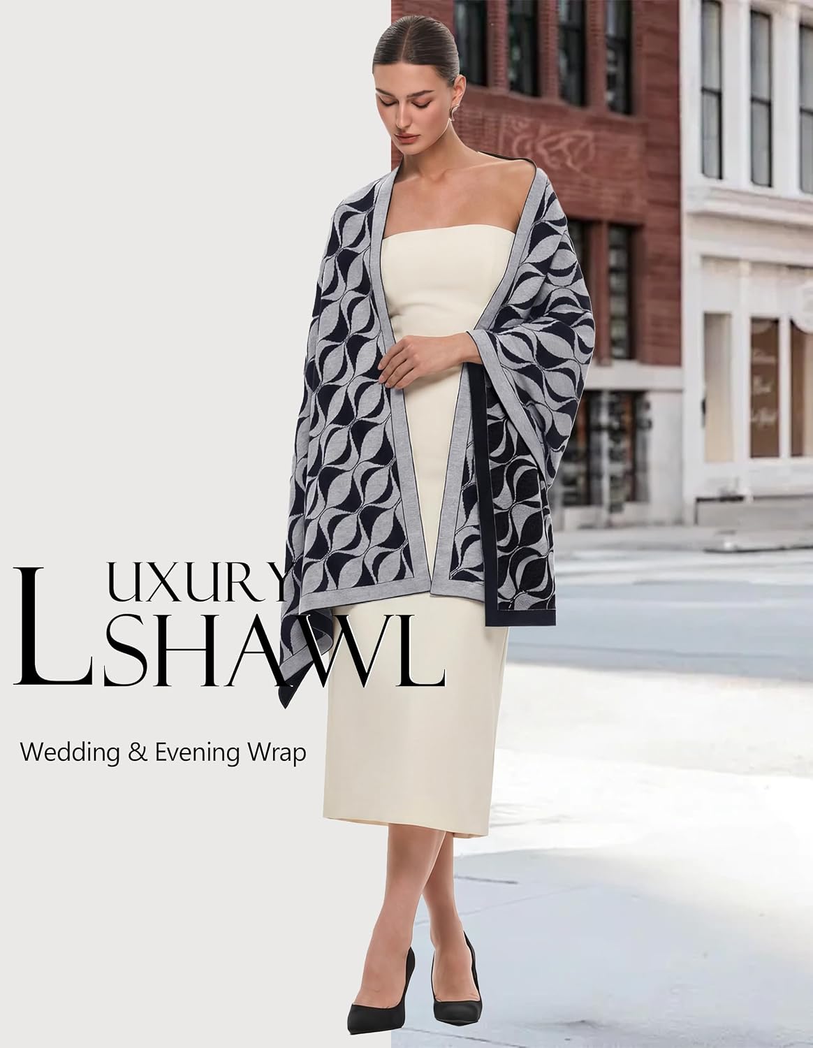 PULI Women's Pashmina Shawl Wraps for Evening Dress Large Scarf Blanket Long Wedding Bridal Winter Warm Shoulder Wrap - Colors A