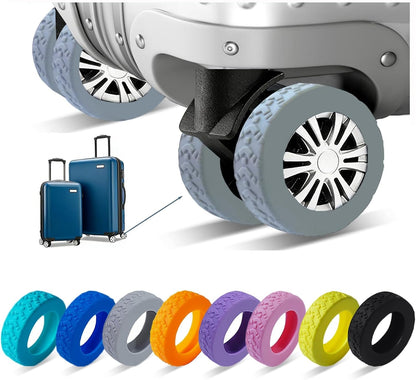 16-Pack Luggage Wheel Covers, Luggage Wheel Protector Covers for 2-2.4 inches Wheels Suitcases，Anti-Scratch & Noise Reduction Design, Silicone MaterialDurable Travel Case Accessories.