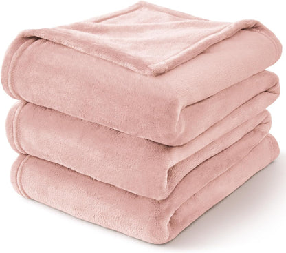 Fleece Blanket Soft Plush Throw for Couch Black 50"x60" - Colors A