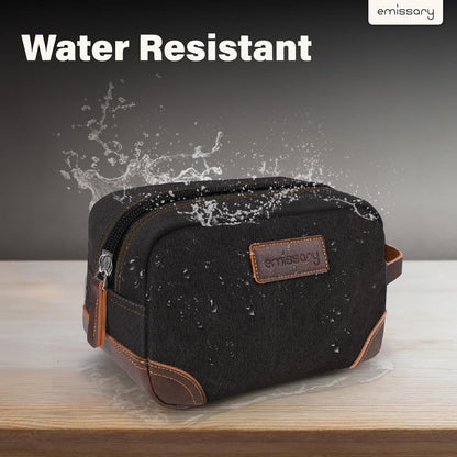 emissary Toiletry Bag for Men, Canvas Travel Toiletry Bag Men's Dopp Kit, Water-resistant Bathroom Bag Mens Shaving Kit, Travel Kit Small Bags, Shaving Bag, Toiletry Bags