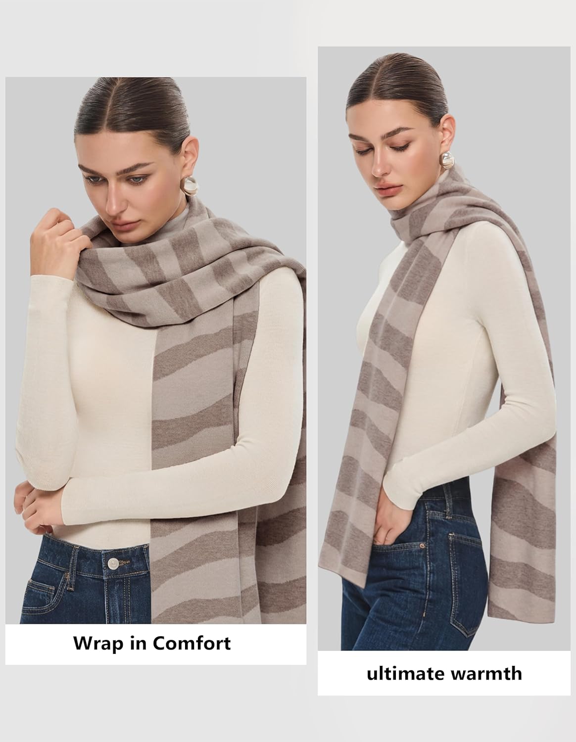 PULI Women's Pashmina Shawl Wraps for Evening Dress Large Scarf Blanket Long Wedding Bridal Winter Warm Shoulder Wrap - Colors A