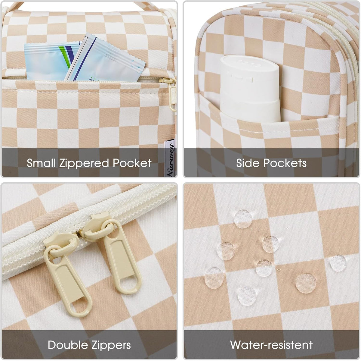 Narwey Hanging Toiletry Bag for Women Travel Makeup Bag Organizer Toiletries Bag for Cosmetics Essentials Accessories