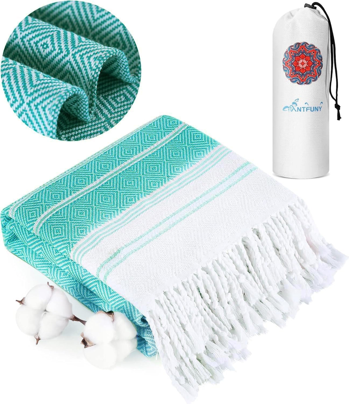 Antfuny Turkish Beach Towels Vacation Essentials Quick Dry Sand Free Oversized Bath Pool Swim Towel Extra Large XL Blanket Adult Travel Cruise Accessories Must Haves Clearance Stuff Necessities - Colors C
