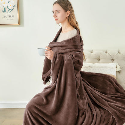Fleece Blanket Soft Plush Throw for Couch Black 50"x60" - Colors A