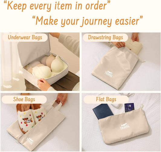 Packing Cubes for Travel - 8 Set Luggage Organizer Bags for Family, Mesh Breathable Packing Cubes for Suitcases Durable Travel Essentials Bags Set