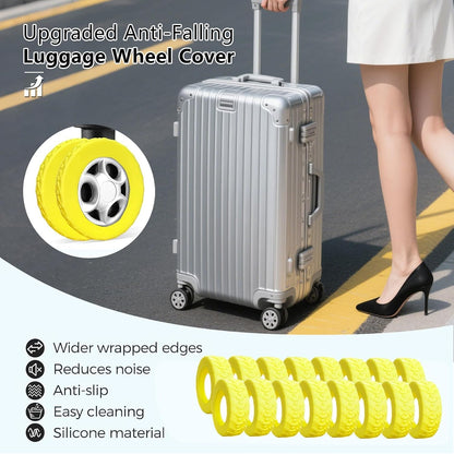 16-Pack Luggage Wheel Covers, Luggage Wheel Protector Covers for 2-2.4 inches Wheels Suitcases，Anti-Scratch & Noise Reduction Design, Silicone MaterialDurable Travel Case Accessories.