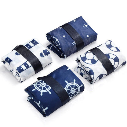 Frienda 4 Pack Wet Bags for Swimsuits, Waterproof Reusable Travel Wet Dry Bags with Zippered Pockets for Beach Pool Swimwear, Towels, Gym, Cloth Diapers, Summer Vacation Essentials(Nautical Style)