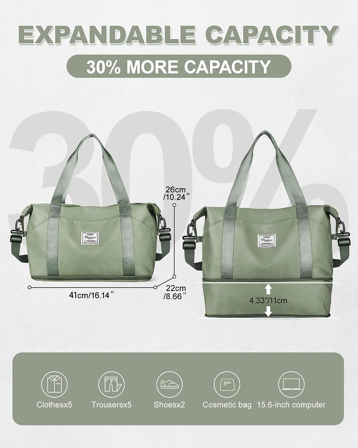 Travel Duffel Bag, Sports Tote Gym Bag, Shoulder Weekender Overnight Bag for Women - Colors A