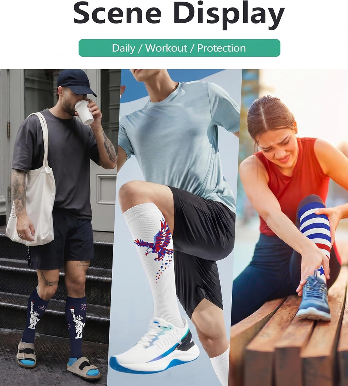 FuelMeFoot 3 Pack Copper Compression Socks - Compression Socks Women & Men Circulation - Best for Medical,Running,Athletic
