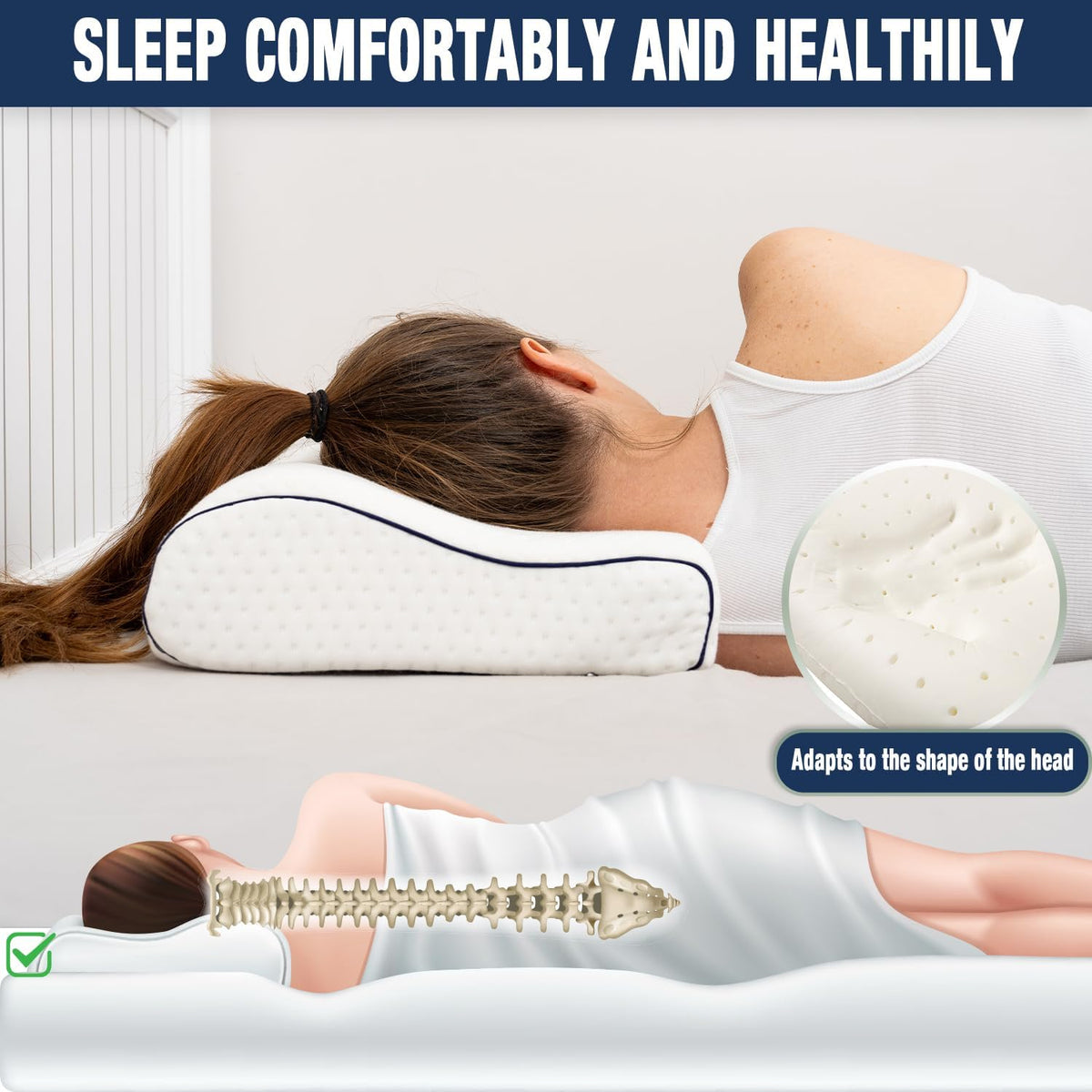 Travel & Camping Comfortable Memory Foam Pillow – Easy to Carry Portable Bag – Temperature Regulating Pillow Case