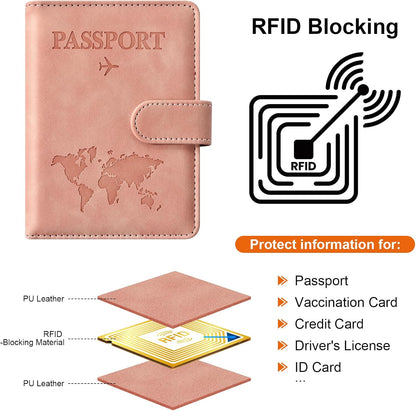 Eoehro Passport Holder for Travel Essentials, Passport Wallet Cover Case for Travel Must Haves Accessories,Passport Book Holders for Women and Men(black)