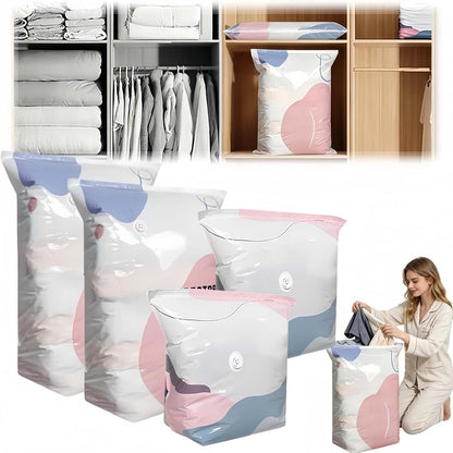 No-Pump 3D Vacuum Storage Bags Fast Compression, Jumbo Space Saver Bags for Comforters & Blankets, No Pump Needed, Cube Press & Seal Travel Organization, Keeps Dry & Dust-Free (3pcs L)