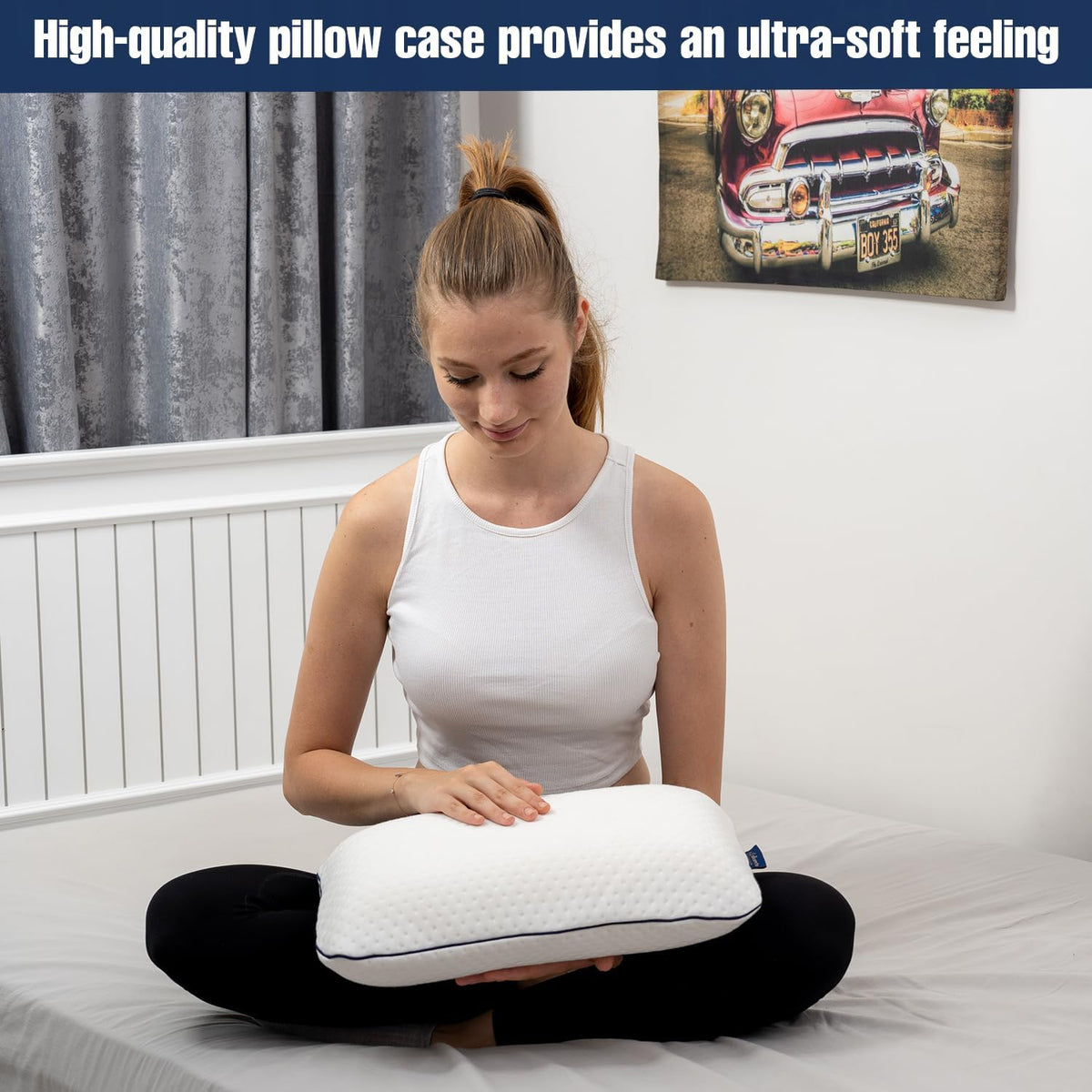 Travel & Camping Comfortable Memory Foam Pillow – Easy to Carry Portable Bag – Temperature Regulating Pillow Case