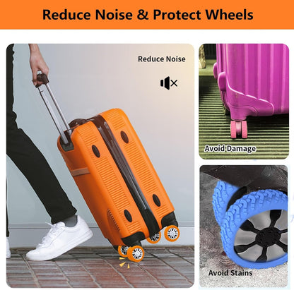 Luggage wheel covers suitcase wheels protectors for dual-wheeled luggage suitcase with a diameter of 2-2.4 inches /5-6cm (8, Red)