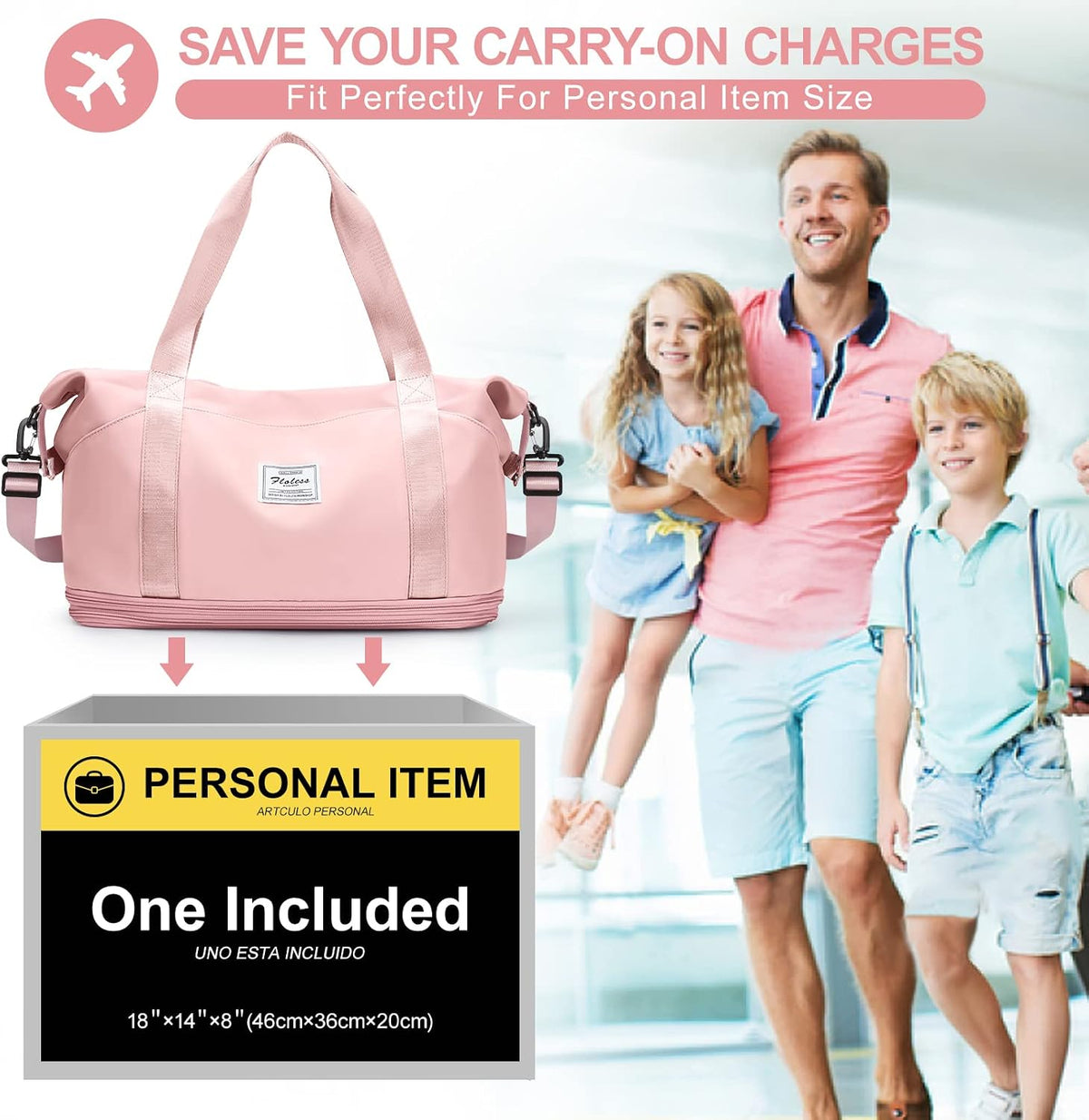 Travel Duffel Bag, Sports Tote Gym Bag, Shoulder Weekender Overnight Bag for Women - Colors B