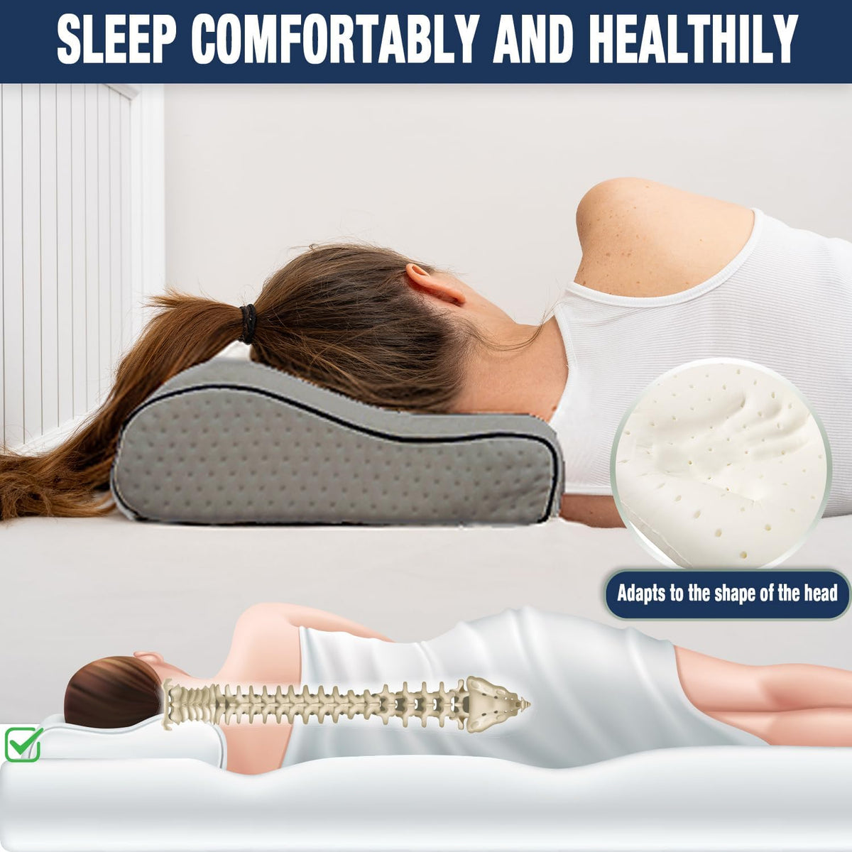 Travel & Camping Comfortable Memory Foam Pillow – Easy to Carry Portable Bag – Temperature Regulating Pillow Case