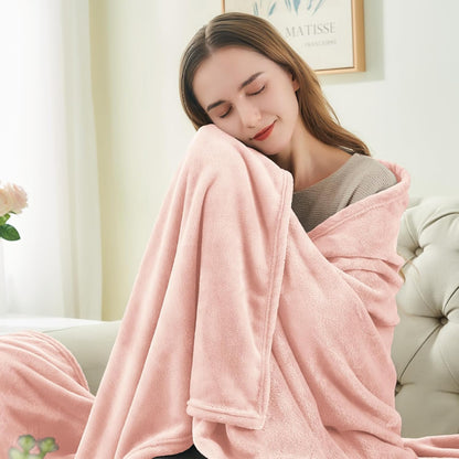 Fleece Blanket Soft Plush Throw for Couch Black 50"x60" - Colors A