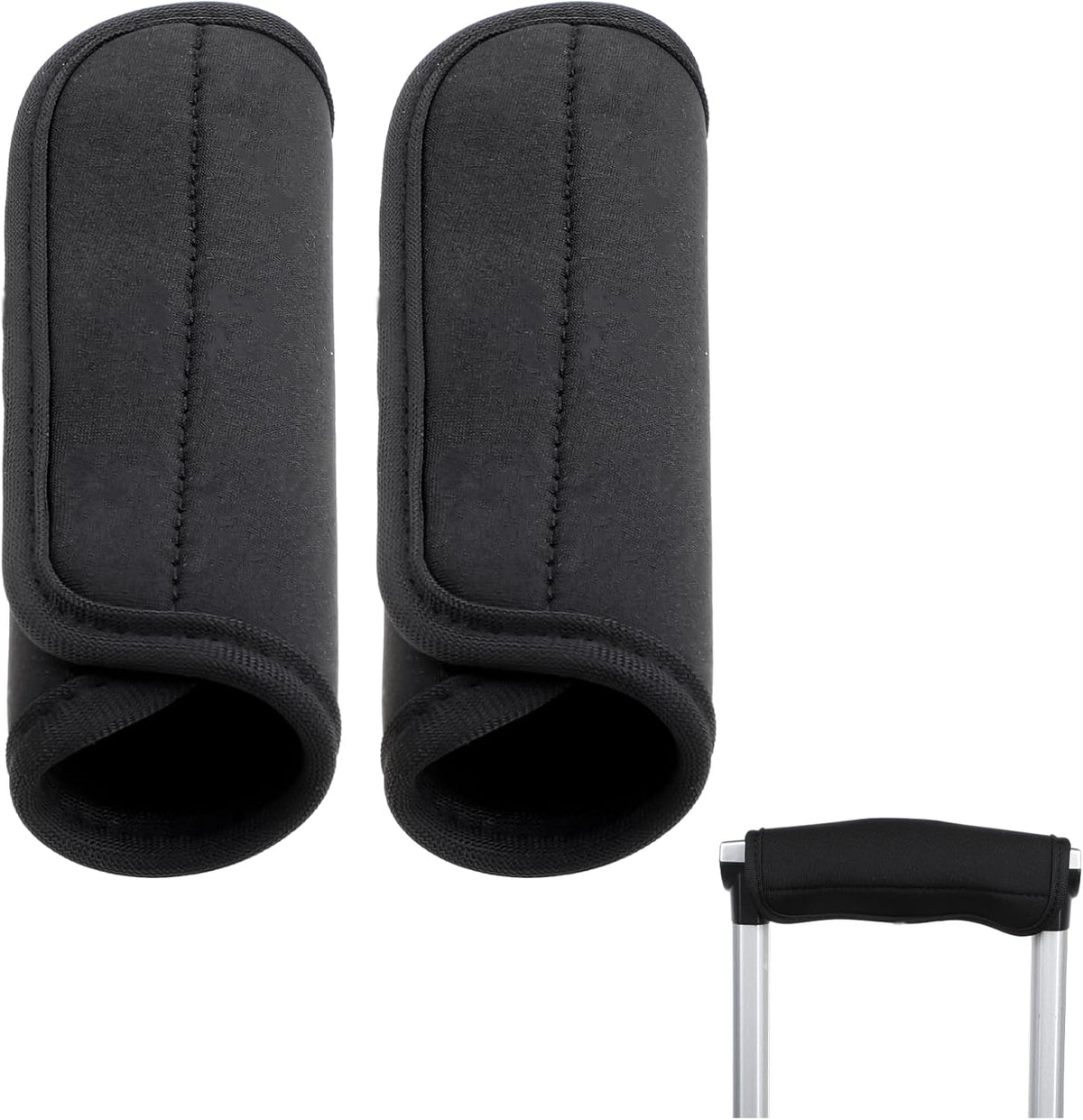 2 Pcs Luggage Handle Wraps for Suitcase Soft Luggage Handle Covers Comfort Luggage Handle Wrap Suitcase Handle Wraps for Comfortable Travel Accessories (Black)