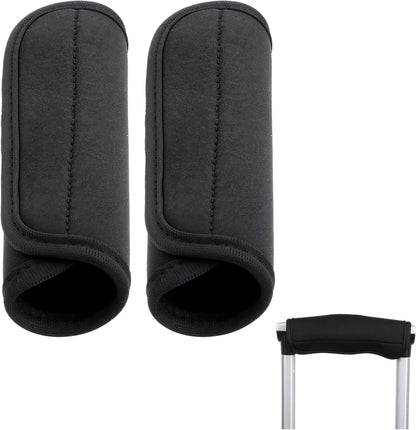 2 Pcs Luggage Handle Wraps for Suitcase Soft Luggage Handle Covers Comfort Luggage Handle Wrap Suitcase Handle Wraps for Comfortable Travel Accessories (Black)