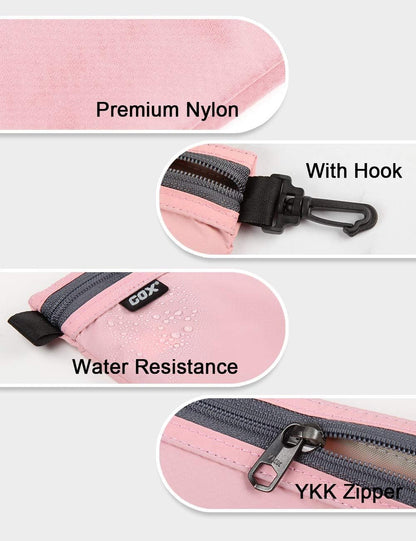 GOX Travel Toiletry Bag, Carry On Small Zipper Pouch, Cosmetic Kit Makeup, Digital Bag, Water Repellent Nylon (Orange)