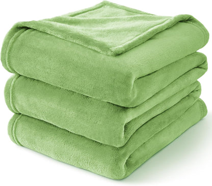Fleece Blanket Soft Plush Throw for Couch Black 50"x60" - Colors A