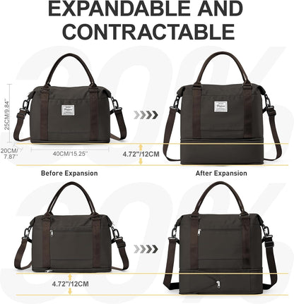Travel Duffel Bag, Sports Tote Gym Bag, Shoulder Weekender Overnight Bag for Women - Colors A