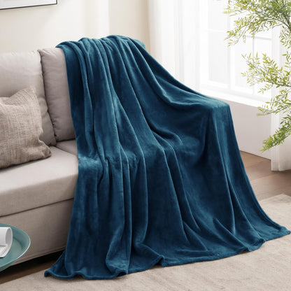 Fleece Blanket Soft Plush Throw for Couch Black 50"x60" - Colors A