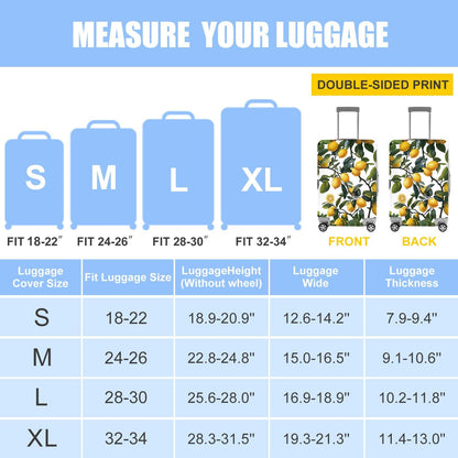 All Over Daisy Print Luggage Cover – Blue Suitcase Protector with White Floral Pattern, Washable Stretch Travel Case for 32-34 Inch Luggage,XL