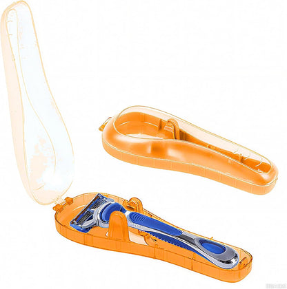 LinMei 2PCS Razor Case Compatible with Gillette Fusion Proglide Fusion Manual Razor Travel Protector Case (Blue+Grey)