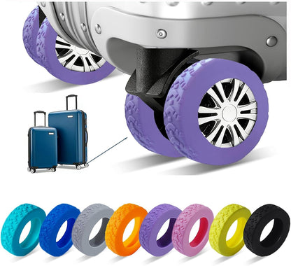 16-Pack Luggage Wheel Covers, Luggage Wheel Protector Covers for 2-2.4 inches Wheels Suitcases，Anti-Scratch & Noise Reduction Design, Silicone MaterialDurable Travel Case Accessories.