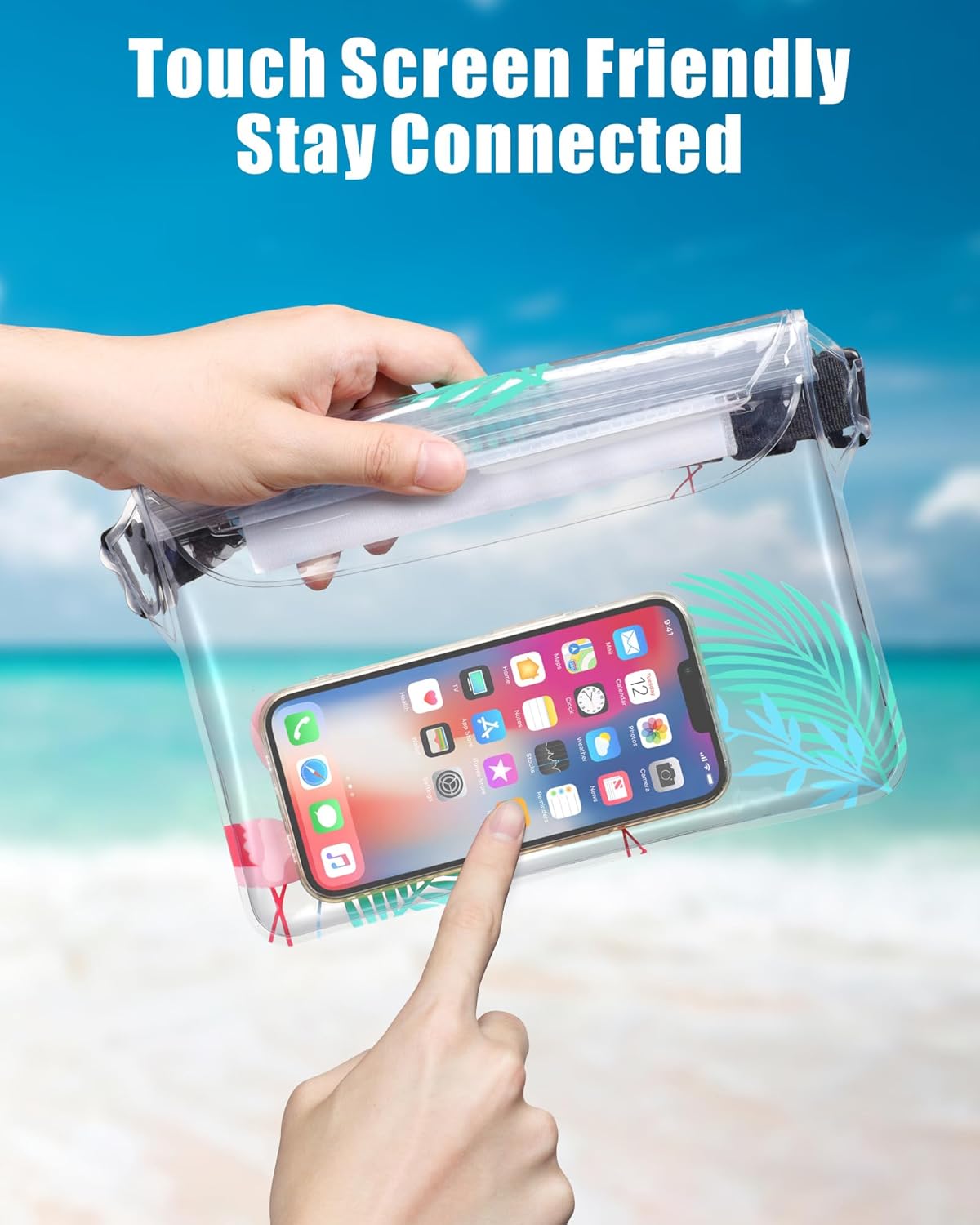 F-color Waterproof Fanny Pack - Cruise Essentials 2026 - Waterproof Pouch with Adjustable Waist Strap, Triple Zipper Roll-Top Dry Bag for Phone, Keep Passport Valuables Dry for Beach Kayaking Boating