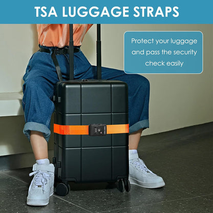 Travel Inspira Luggage Straps for Suitcases with TSA Lock, Protect Your Luggage Anti-Burst, High Visibility Color, Easy to Identify Luggage Adjustable Heavy Duty Belt for 20-32 Inch Suitcases