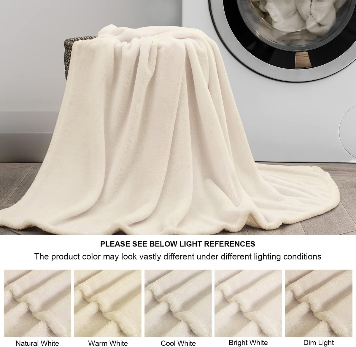 Fleece Blanket Soft Plush Throw for Couch Black 50"x60" - Colors A
