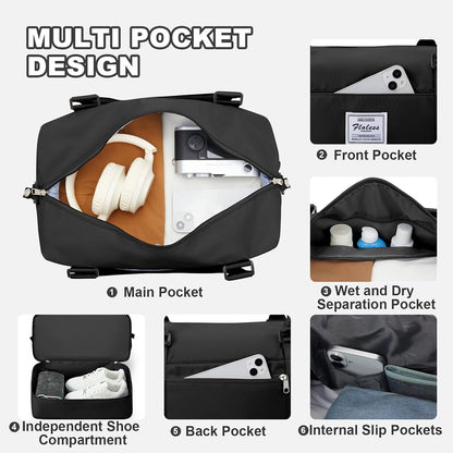 Travel Duffel Bag, Sports Tote Gym Bag, Shoulder Weekender Overnight Bag for Women - Colors A