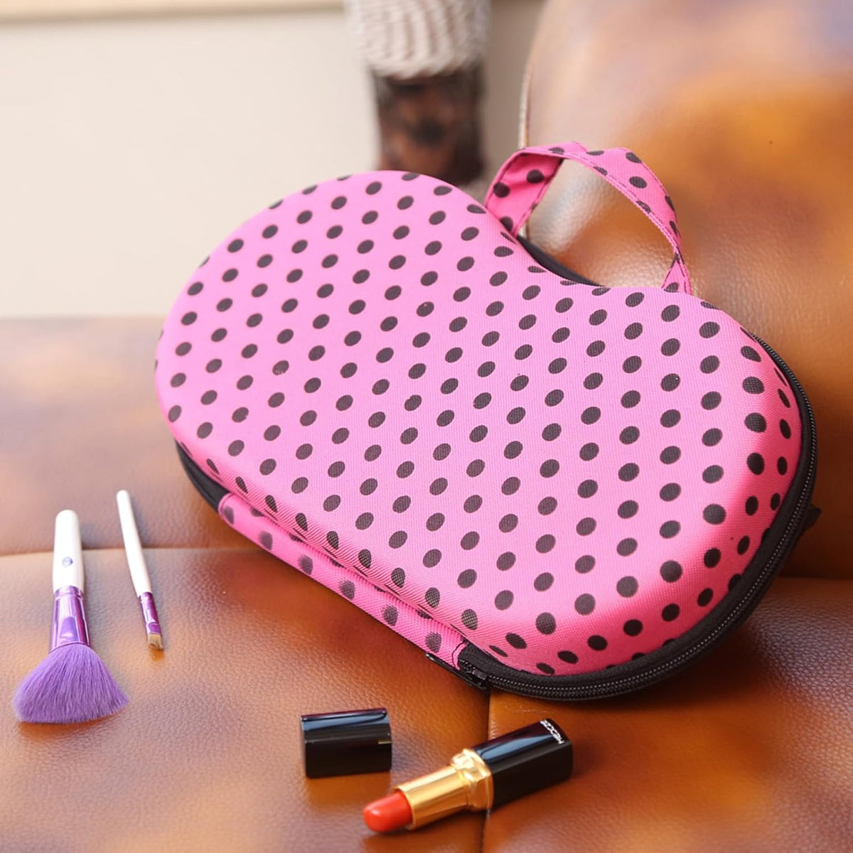 Travel Organizer Bra and Underwear Zip Bag，Portable Bra Storage Case with Net Traveling Lingerie Organizer Bag for Luggage Women Bras Bikin (Leopard print)