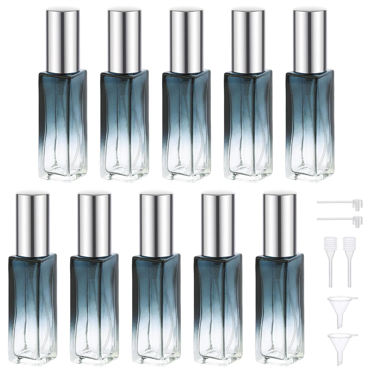 Segbeauty Travel Perfume Bottle Refillable, 5pcs 10ML Mini Glass Perfume Containers with Funnel and Pipette, Empty Portable Leak-proof Fragrance Bottles Spray Atomizer Pump Bottle Kit for Toiletries
