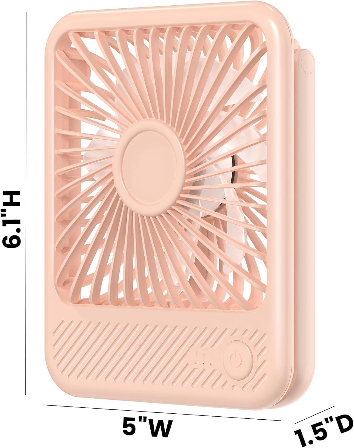 Koonie USB Desk Fan, Strong Wind Ultra Quiet Small Personal Fan with 180° Tilt Folding and 3 Speeds Adjustable, USB-C Corded Powered Mini USB Fan for Office Desktop Bedroom, NO BATTERY