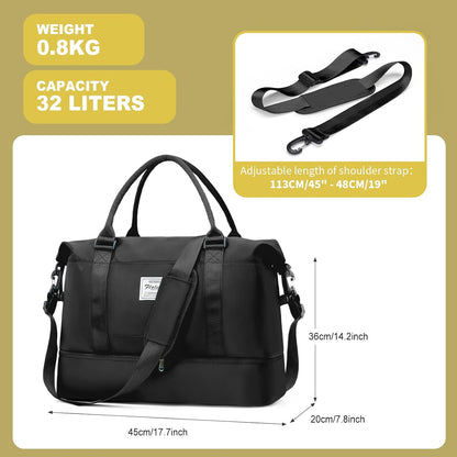Travel Duffel Bag, Sports Tote Gym Bag, Shoulder Weekender Overnight Bag for Women - Colors A