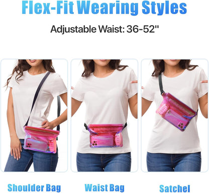 F-color Waterproof Fanny Pack - Cruise Essentials 2026 - Waterproof Pouch with Adjustable Waist Strap, Triple Zipper Roll-Top Dry Bag for Phone, Keep Passport Valuables Dry for Beach Kayaking Boating