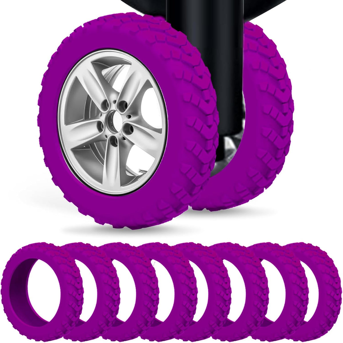 Luggage wheel covers suitcase wheels protectors for dual-wheeled luggage suitcase with a diameter of 2-2.4 inches /5-6cm (8, Red)