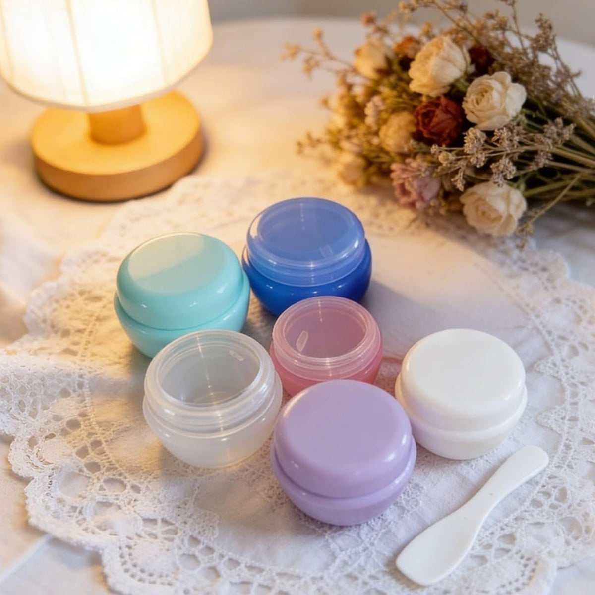 Travel Containers for Toiletries, 3 Size 0.35/0.7/1 OZ Sample Jars, TSA Approved Leak-proof Travel Size Toiletries Containers with Lids for Cosmetic Makeup Face Body Hand Cream