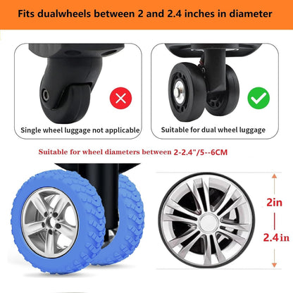 Luggage wheel covers suitcase wheels protectors for dual-wheeled luggage suitcase with a diameter of 2-2.4 inches /5-6cm (8, Red)