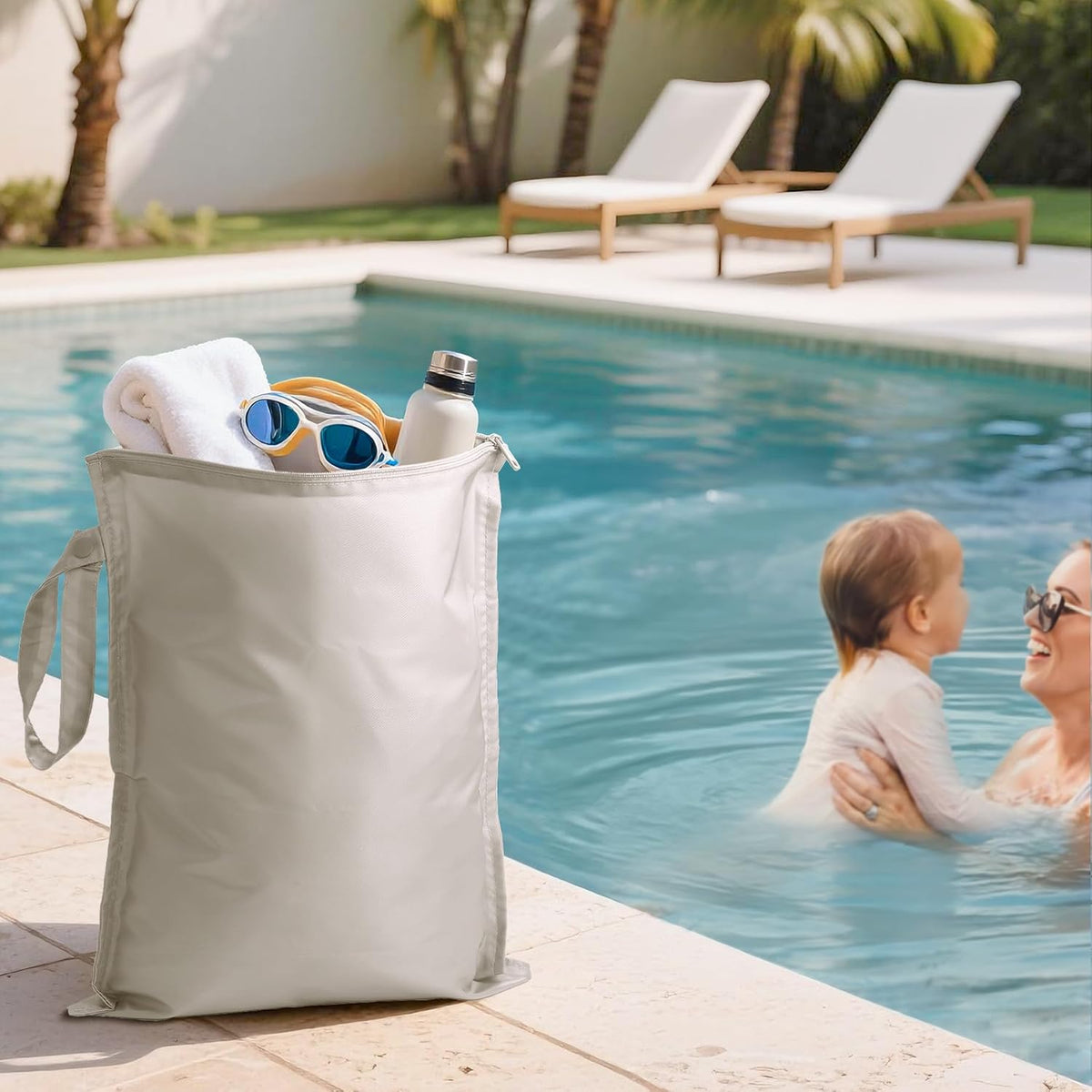 RelaxScene Wet Dry Bags Water Resistant - Reusable Waterproof Wet Dry Bag for Swimsuits & Baby Clothes - Leakproof Storage Pouch Bag for Travel & Baby Diaper - Travel Laundry Daycare Bags